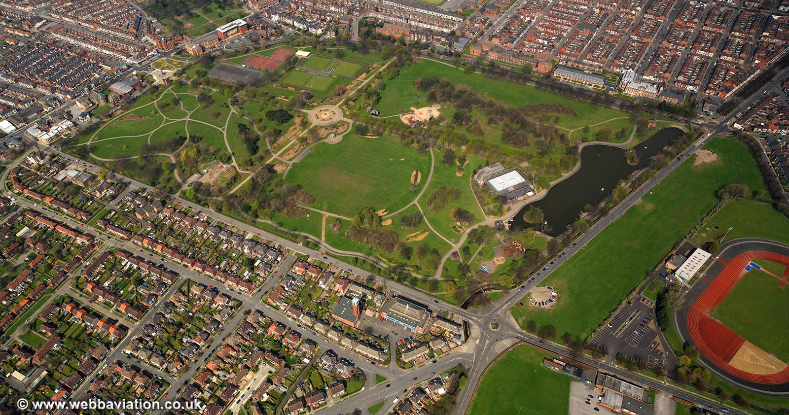 Albert Park Middlesbrough aerial photograph
