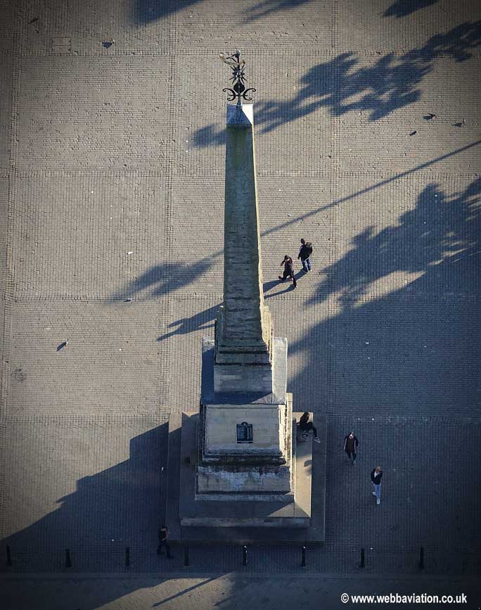 Ripon Market Square obelisk  aerial photograph