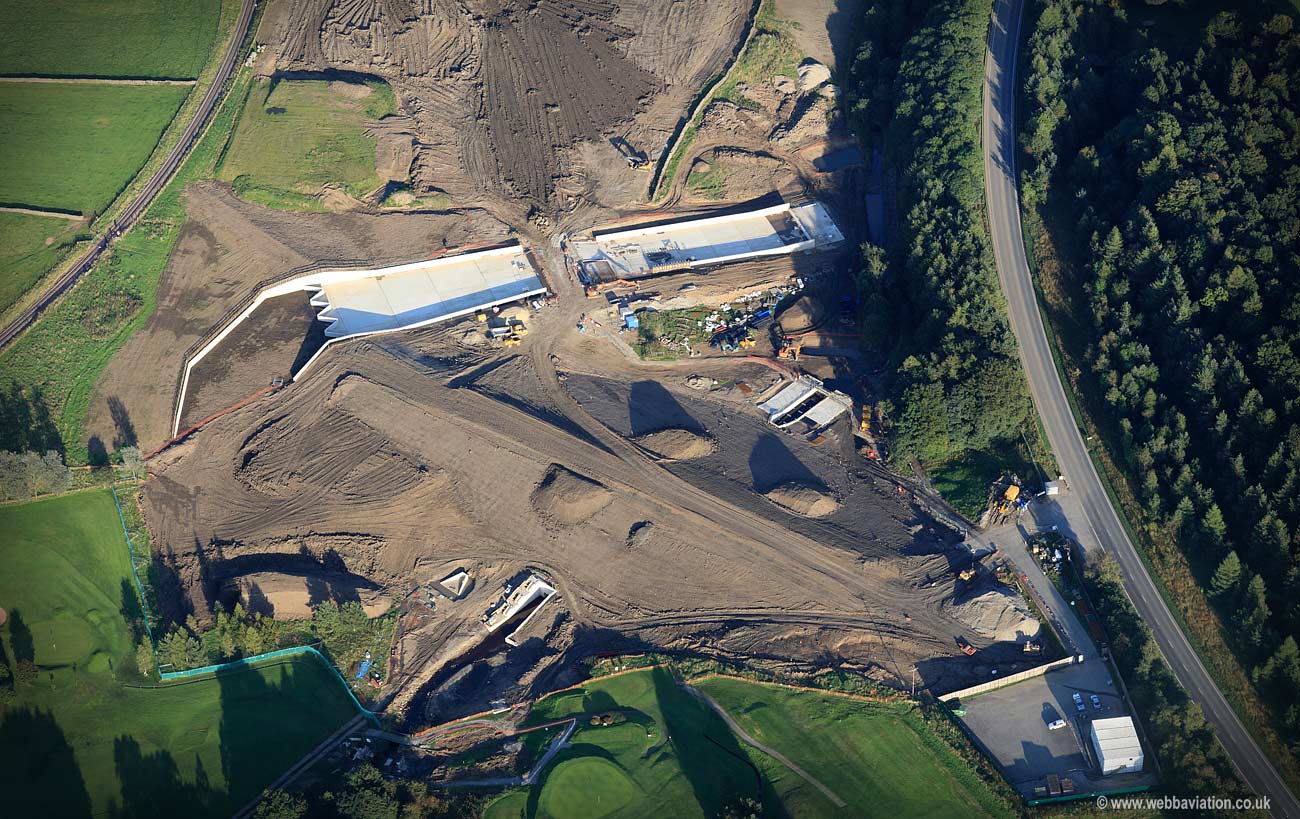  Eller Beck flood defenses & dam , Skipton  aerial photograph