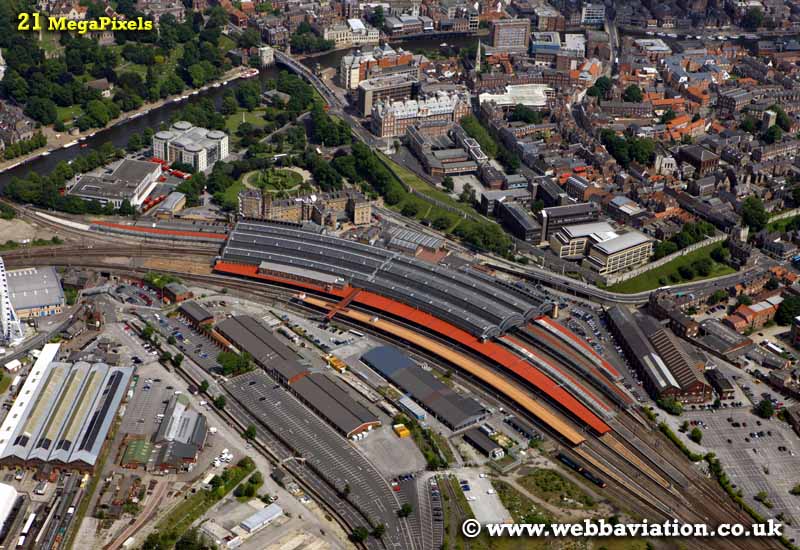  National Railway Museum (NRM) York and York Station aerial photograph  