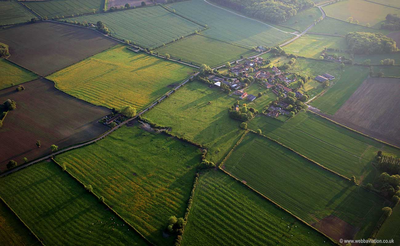 Owthorpe deserted medieval village in Nottinghamshire aerial photograph