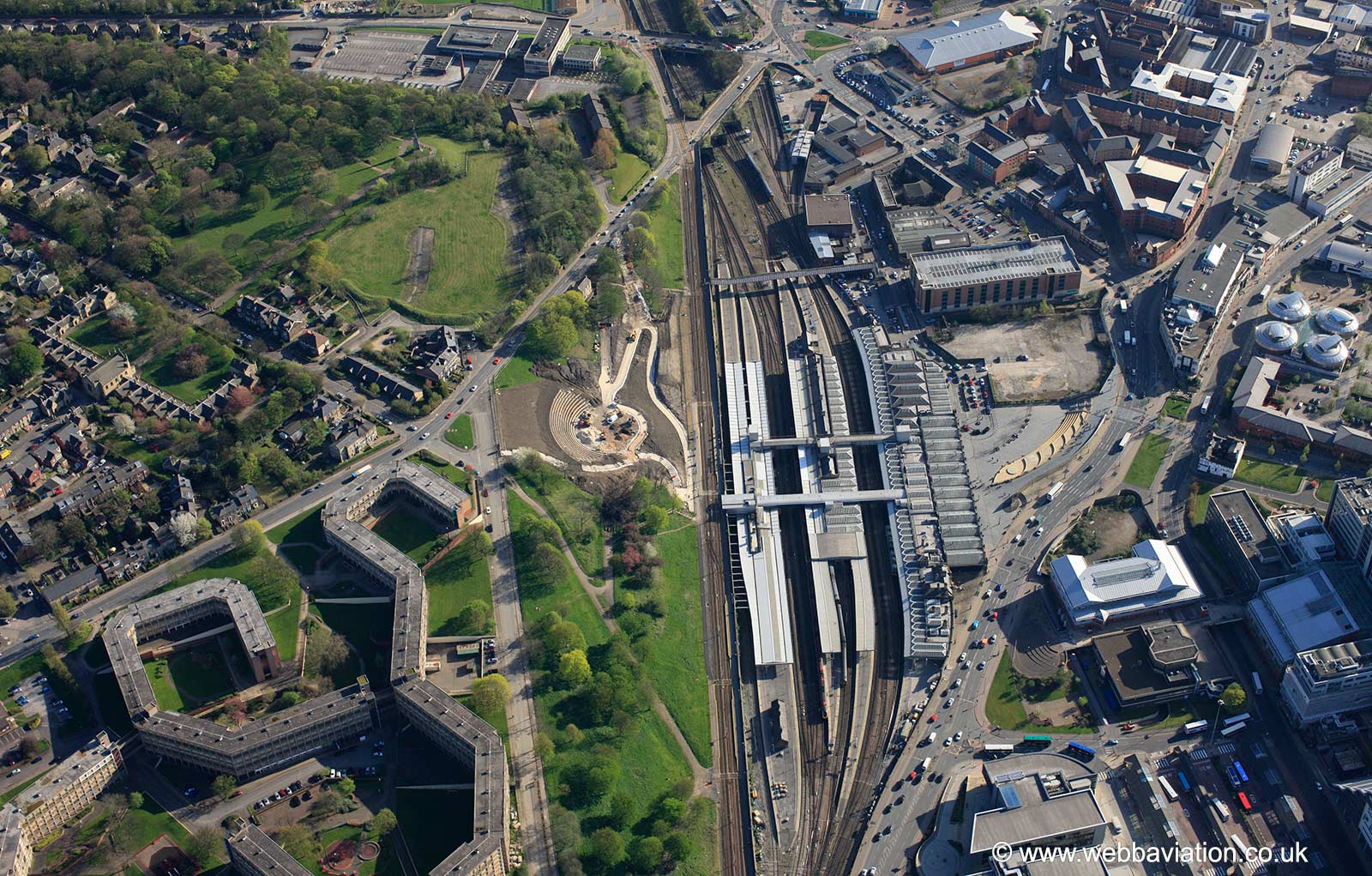 Sheffield Station  from the air 