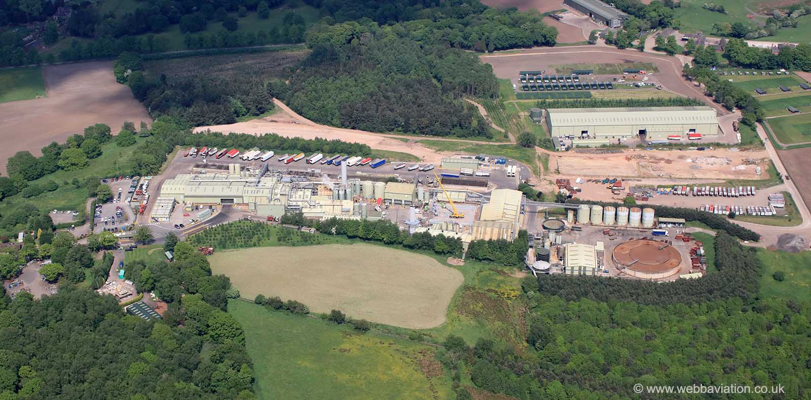 waste disposal site on Bones Lane, Cheddleton Staffordshire  from the air 