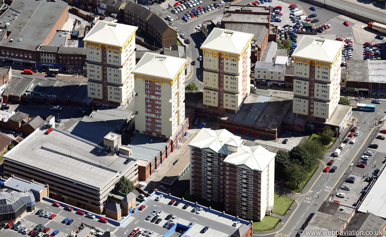 Kirkgate Flats  Wakefield, West Yorkshire from the air 