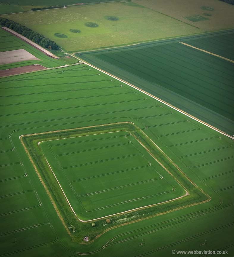  ancient enclosure near Bishops Cannings  Wiltshire aerial photograph