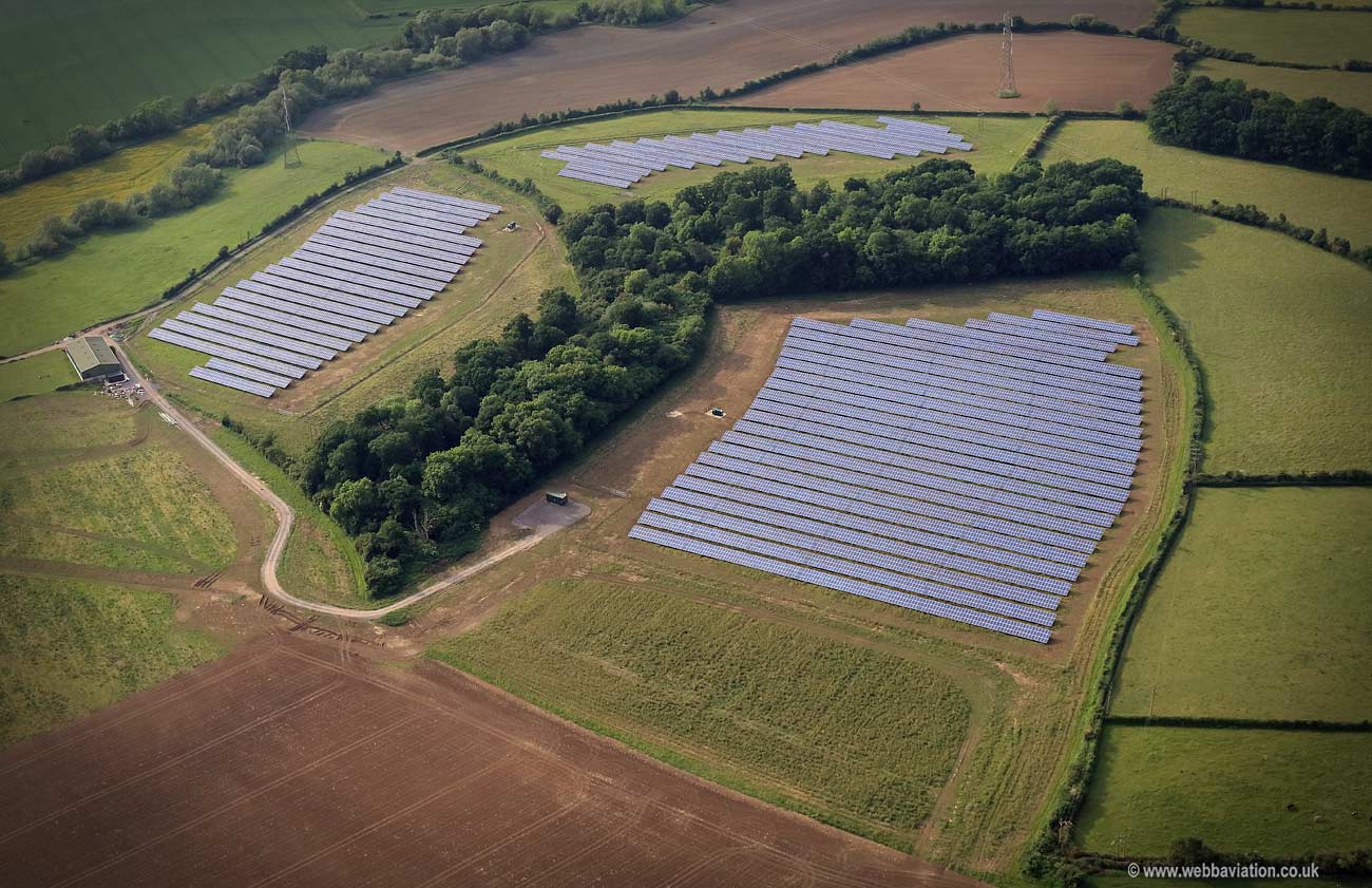 Hakweridge Solar Farm near Westbury  aerial photograph
