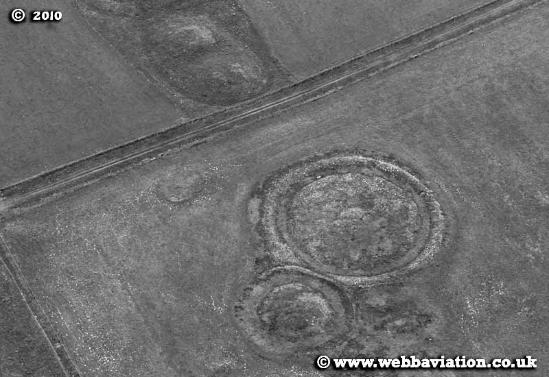 tumuli near Stonehenge   aerial photo