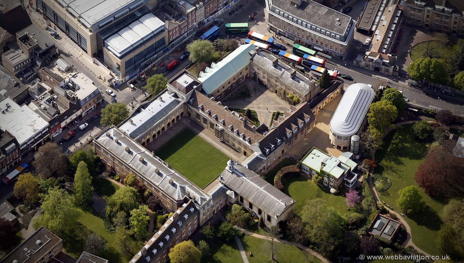 Emmanuel College, Cambridge from the air