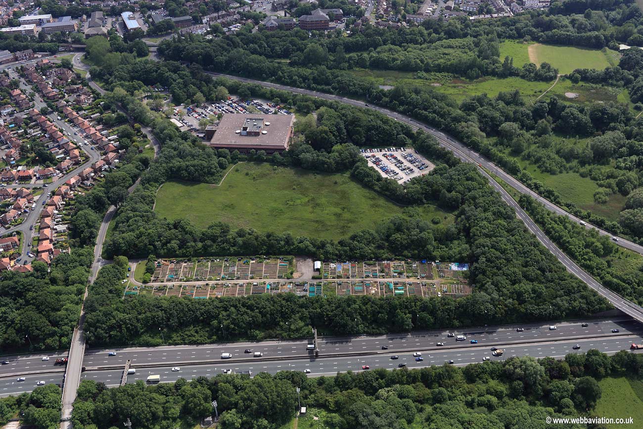 Heathside Park Allotments   Cheadle Heath Stockport  Cheshire aerial photograph