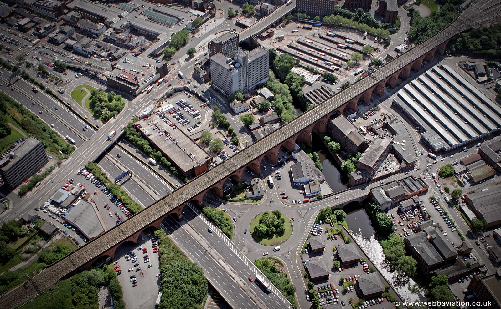 Stockport Viaduct from the air