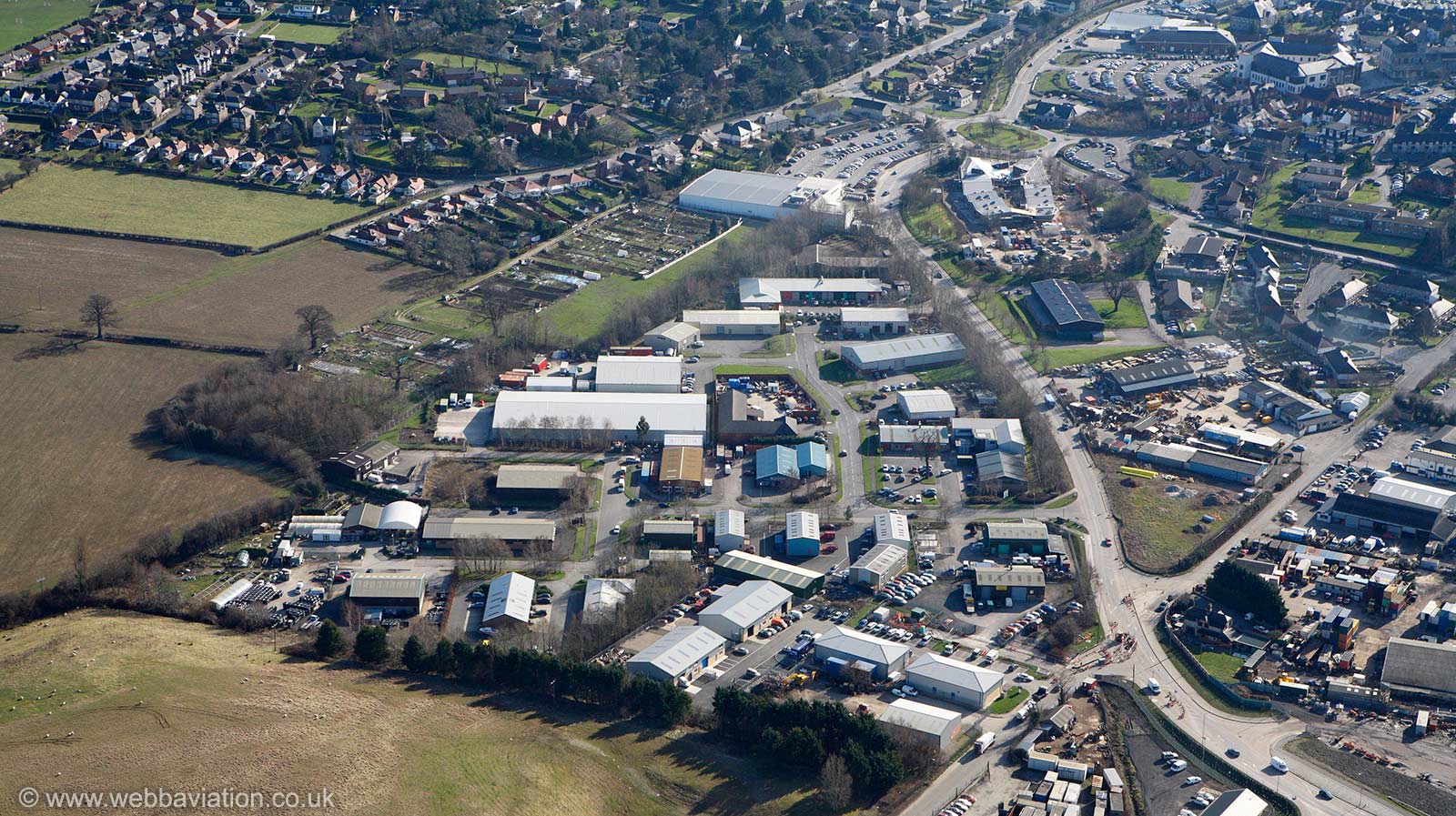Lon Parcwr Industrial Estate, Ruthin, Clwyd, LL15l aerial photograph