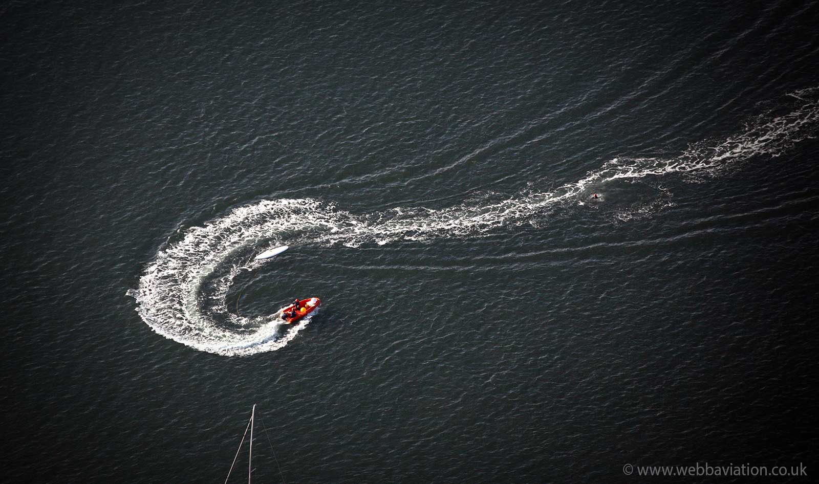  fishing boat at  Caernarfon aerial photograph 