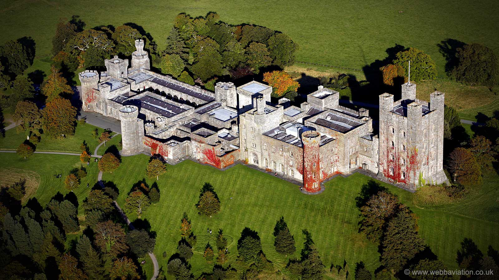 Penrhyn Castle from the air 