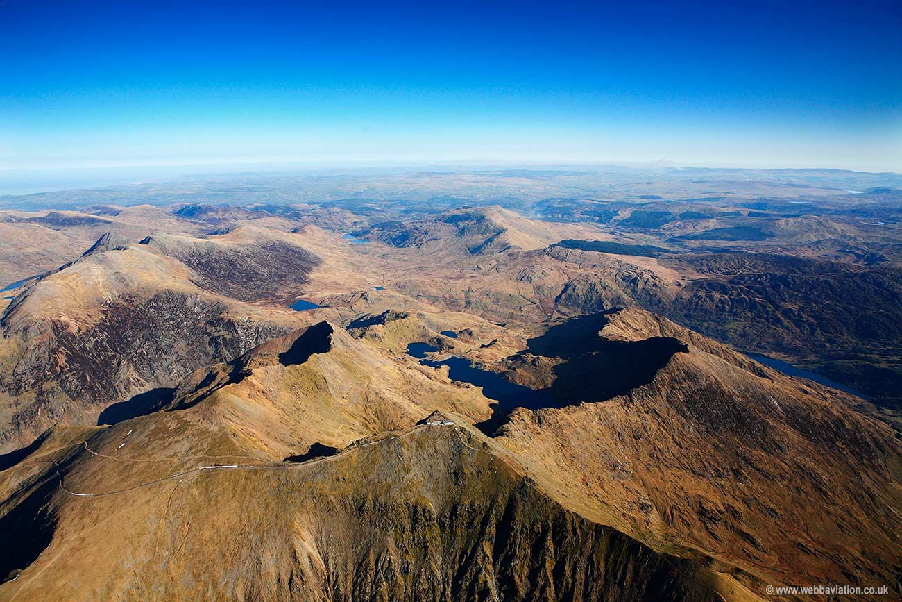 Mount Snowdon  Wales UK, Wales from the air