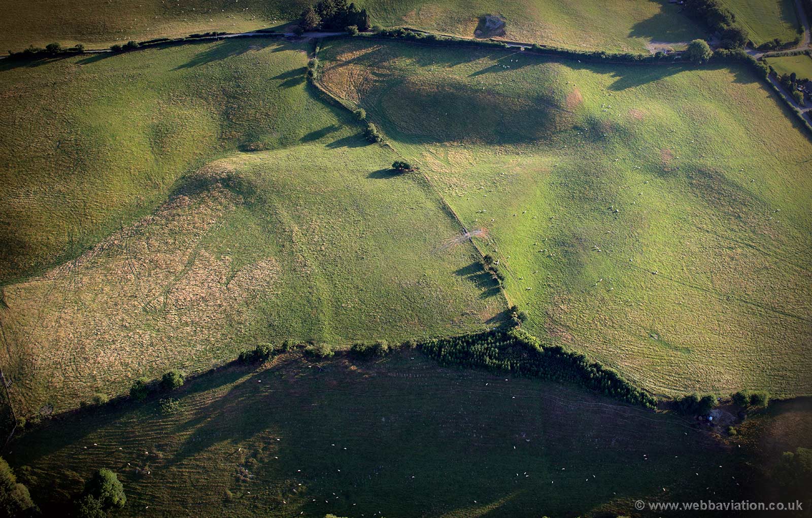 enigmatic archeology in Powys  Wales from the air