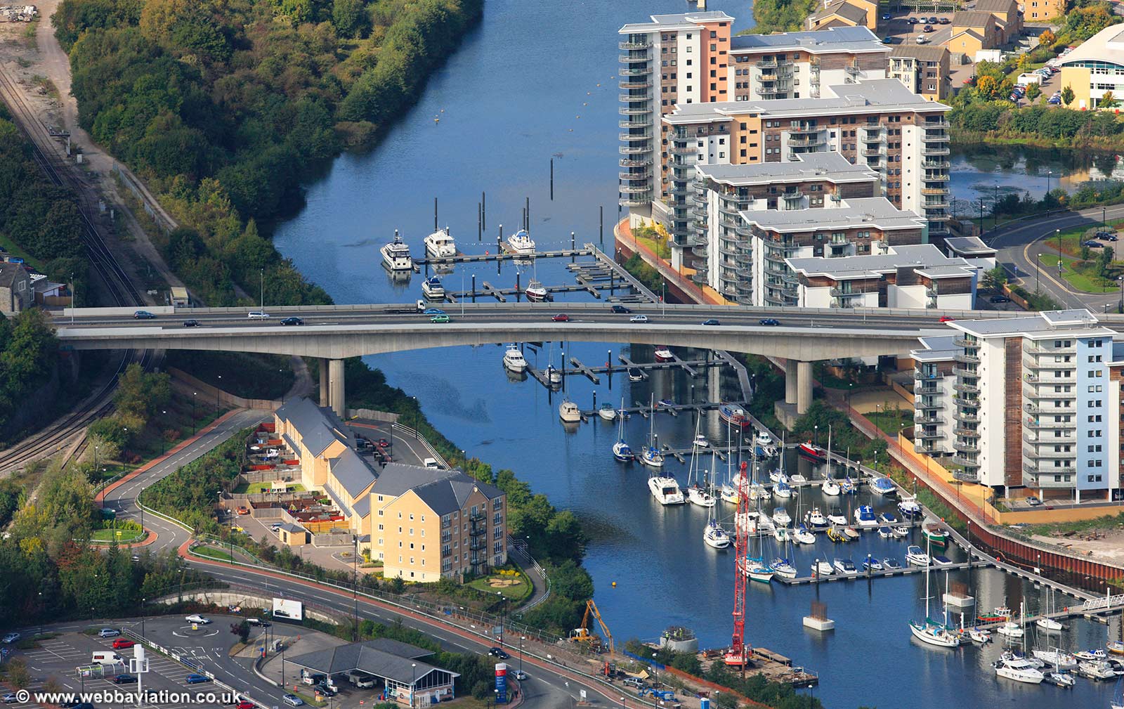 River Ely Bridge Cardiff aerial photograph