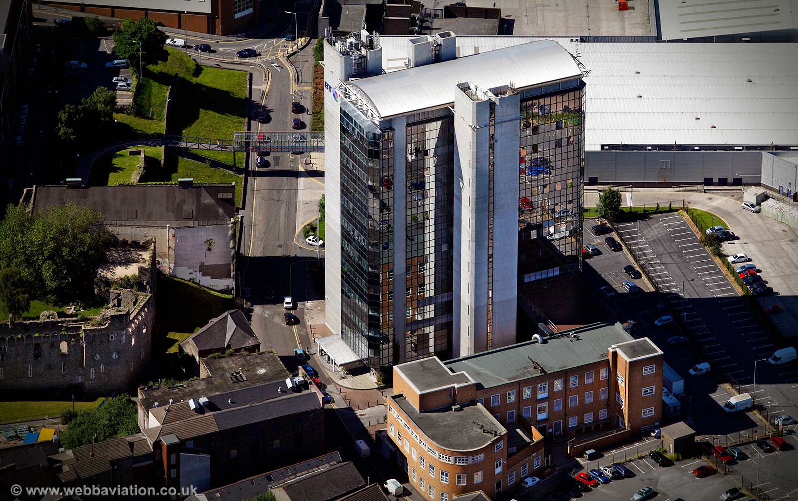 BT Tower , Swansea Wales aerial photograph