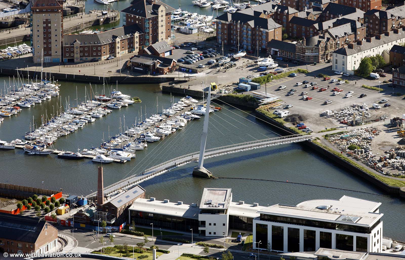 Swansea Sail Bridge Wales aerial photograph