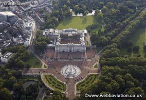 aerial
                    photograph of Buckingham Palace London