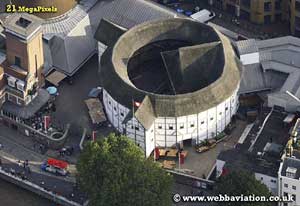 aerial
                    photograph of the the globe theatre London
                    Southwark