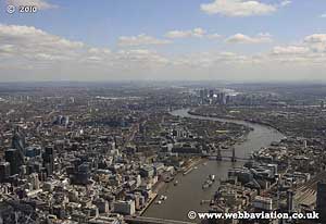 aerial photo of the River Thames London